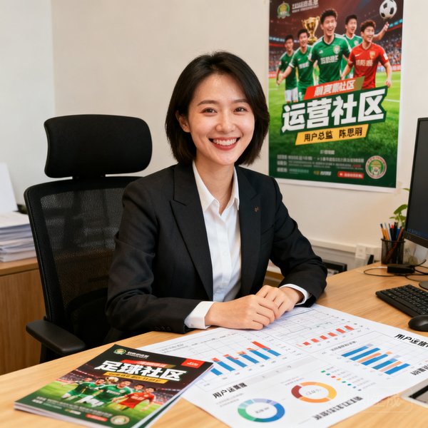 运营总监陈思雨，负责球迷社区与用户运营，亲切笑容